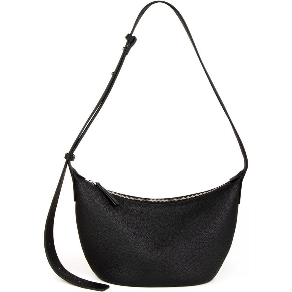 Leather Crossbody Bag Small Women Casual Tote With Zipper Closure